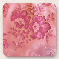 Pink flowers Cork Coaster