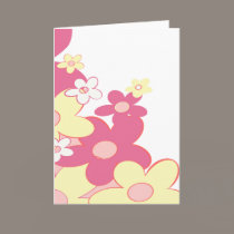 Pink Flowers Customize Greeting Card cards