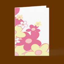 Pink Flowers Customize Greeting Card