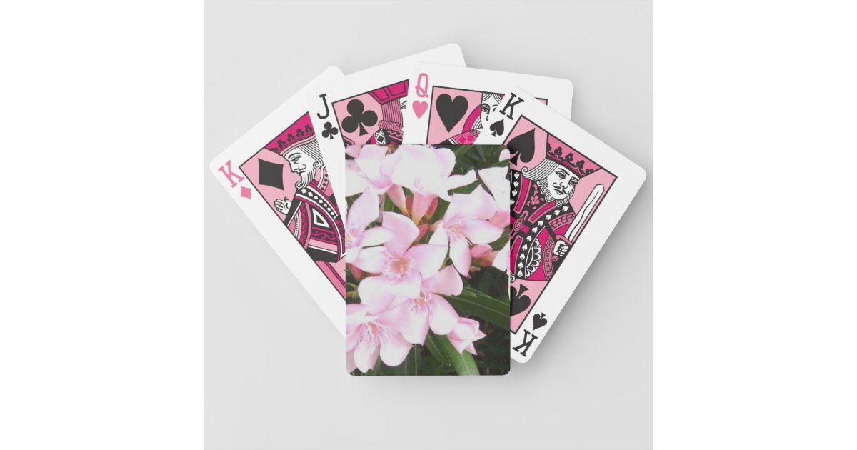 Pink Flowers Deck of Playing Cards Zazzle