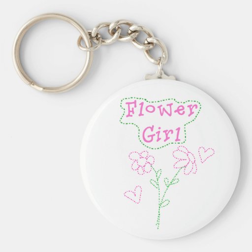 Pink Flowers Flower Girl Key Chains