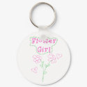 Pink Flowers Flower Girl keychains