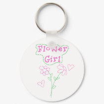 Pink Flowers Flower Girl keychains by weddingsareus Pink Flowers Flower Girl keychains