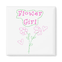 Pink Flowers Flower Girl magnets