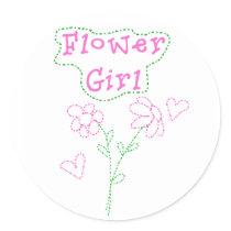 Pink Flowers Flower Girl stickers