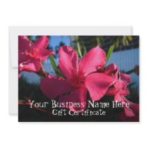 Pink Flowers; Gift Certificate Personalized Announcements