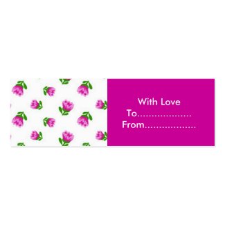 Pink flowers gift tags profilecard
