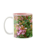 pink flowers, green leaves Coffee Mug mugs