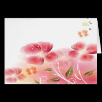 Pink Flowers Greeting Cards cards
