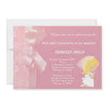 Pink Flowers Holly Communion Personalized Invites