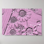Pink Flowers In Stone posters