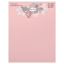 Pink flowers letterhead