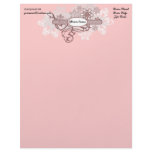 Pink flowers letterhead