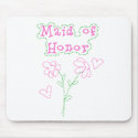Pink Flowers Maid of Honor mousepads by weddingsareus Pink Flowers Maid of Honor mousepads
