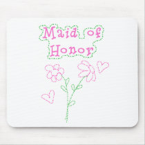 Pink Flowers Maid of Honor mousepads