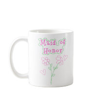 Pink Flowers Maid of Honor mugs