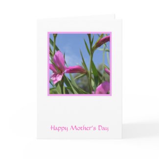 Pink Flowers Mother's Day Card card