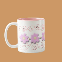 Pink Flowers Mug by Perlyyyy Pink Flowers Mug