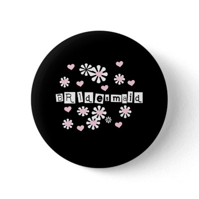 Pink Flowers on Black Bridesmaid 
