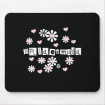 Pink Flowers on Black Bridesmaid mousepads by weddingsareus Pink Flowers on Black Bridesmaid mousepads