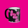Pink flowers on Black Mug Pink flowers on Black Mug