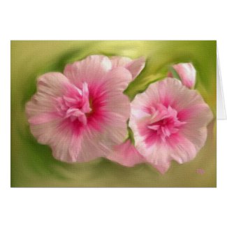 Pink Flowers on Canvas Cards
