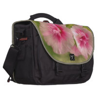 "Pink Flowers On Canvas" Commuter Bags