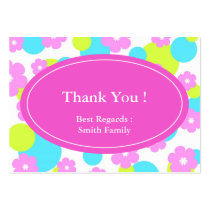 Pink flowers pattern business cards