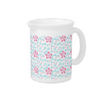 Pink flowers pattern drink pitchers