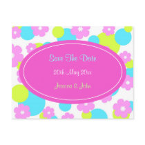 Pink flowers pattern postcards
