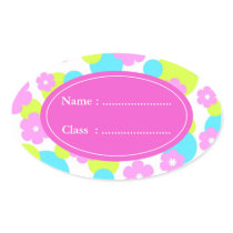 Pink flowers pattern stickers