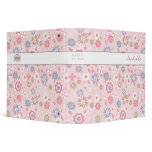 Pink Flowers Patterned Binder