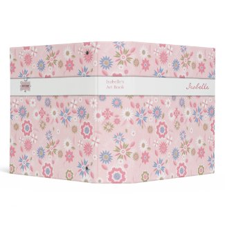 Pink Flowers Patterned Binder binder