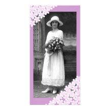 Pink Flowers Photo Card Template