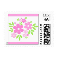 Pink flowers - Postage stamp