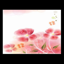 Pink Flowers Postcard postcards