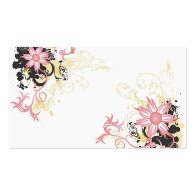 Pink flowers Profile Card Business Cards by coconutpie
