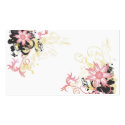 Pink flowers Profile Card business cards by coconutpie Pink flowers Profile Card business cards