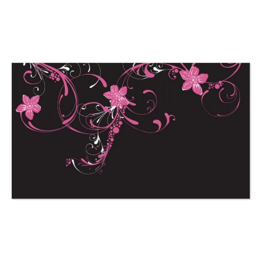Pink flowers Profile Card Business Cards (back side)