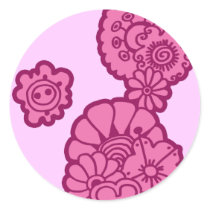 Pink Flowers stickers