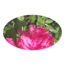 Pink Flowers Oval Stickers