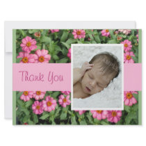 Pink Flowers Thank you invitations