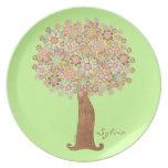 Pink Flowers Tree - plate