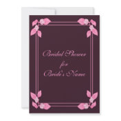 Pink Flowers Unique Bridal Shower Invitations