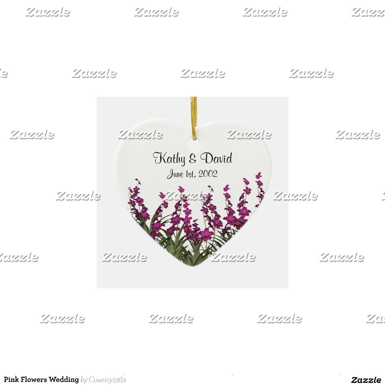 Pink Flowers Wedding Christmas Tree Ornaments Zazzle