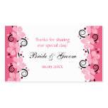 Pink Flowers Wedding Favor Gift Tags Thank You Business Card
