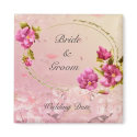 Pink Flowers Wedding Favor Magnet by elenaind Pink Flowers Wedding Favor Magnet