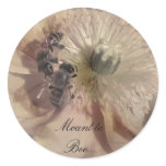 Pink Flowers Wedding Invitation Seals Round Sticker