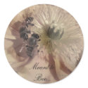 Pink Flowers Wedding Invitation Seals stickers