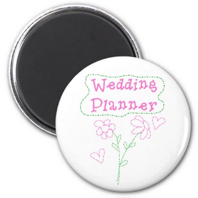 Pink Flowers Wedding Planner Magnets